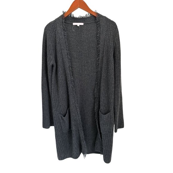 The Cashmere Project Cashmere Cardigan With Fringe Detail & Pockets - Picture 1 of 9